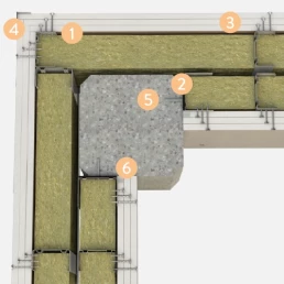 W115.13 Tre lag Veggtilslutning betongsøyle – A